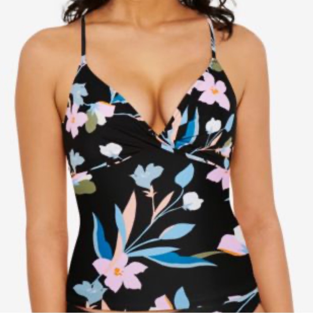 Hula Honey flourishing floral‎ Strappy Tankini Top juniors NWT